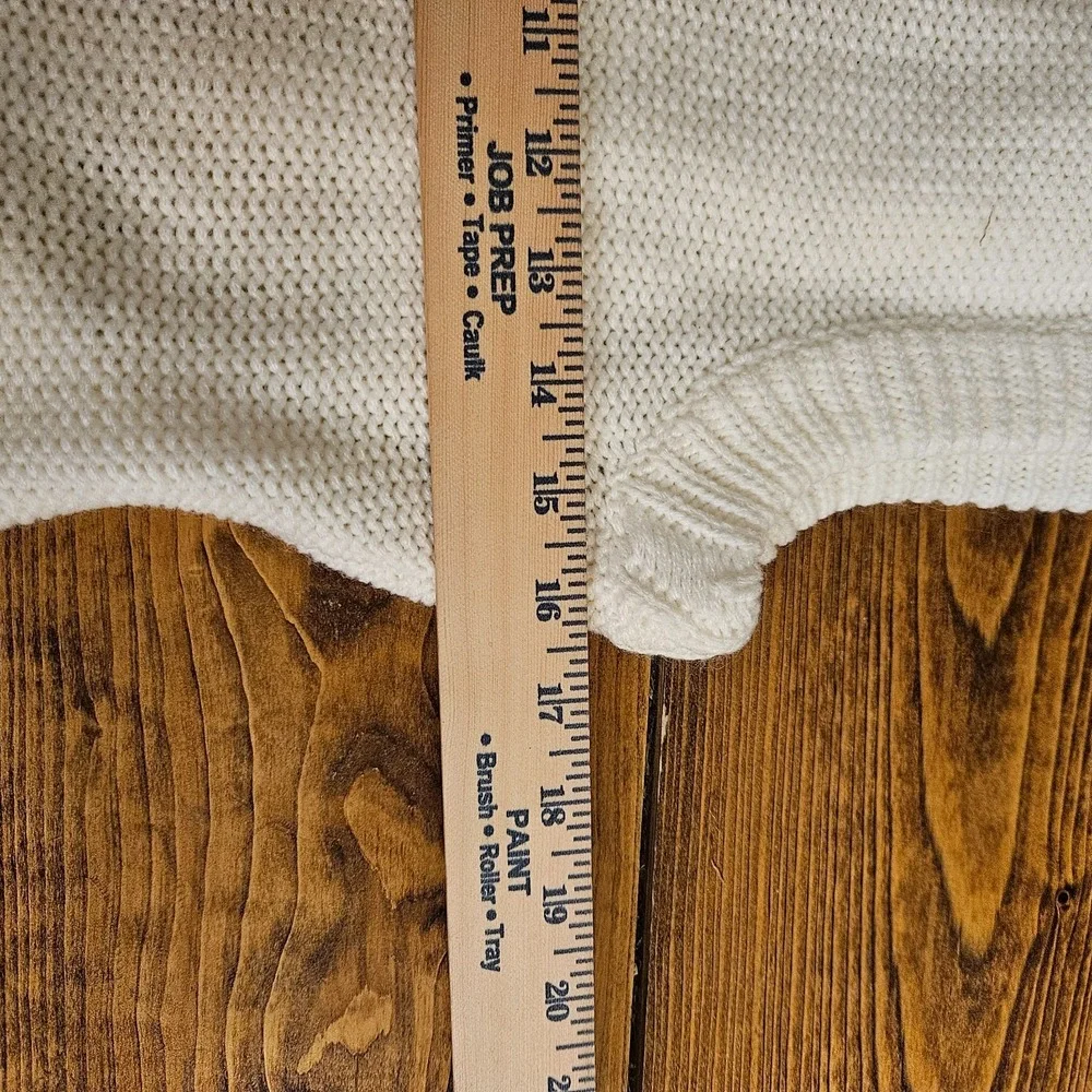 Red Camel Women's Hooded Cable Knit Sweater Vest Size‎ M Ivory White Faux Fur